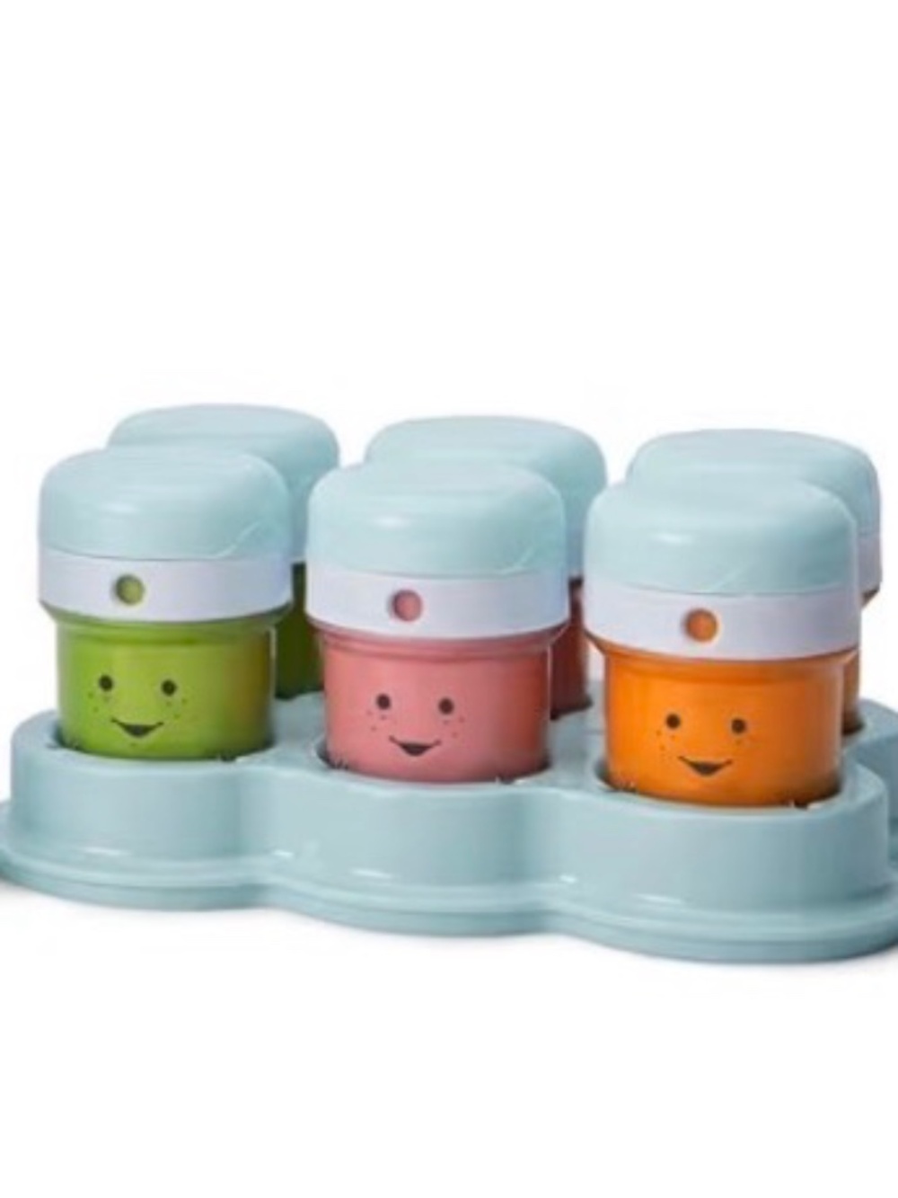 Nutribullet Baby Food Storage Cups with Date Set 6 containers with Tray and Lids